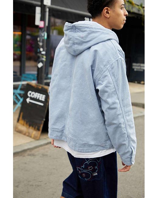 BDG Rex Light Blue Canvas Skate Hoodie for men