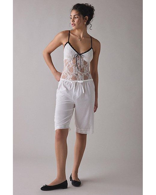 Vintage & ReMADE by UO White Remade By Uo Remnants Dainty Semi-Sheer Lace Cami