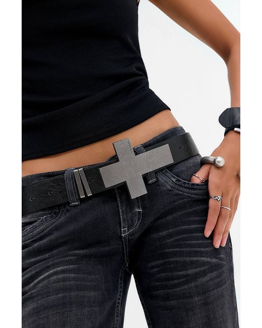 Minga Black Crux Faux Leather Belt