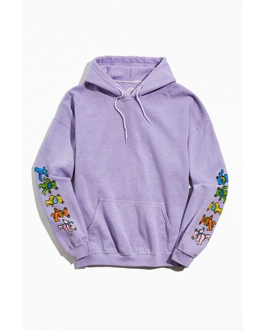 Urban Outfitters Purple Grateful Dead Dancing Bear Hoodie Sweatshirt for men