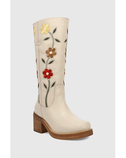 Dingo White Bloom Embroidered Leather Boot