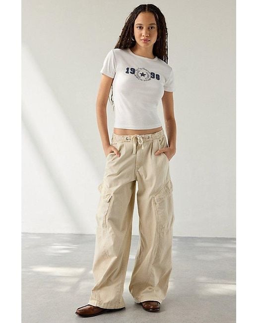 BDG Natural Station Cocoon Baggy Barrel Leg Cargo Pant