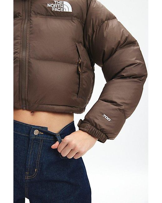 The North Face Gray Nuptse Cropped Puffer Jacket