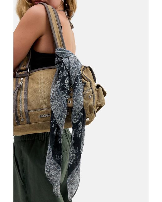 Urban Outfitters Black Uo Floral Voile Patterned Headscarf