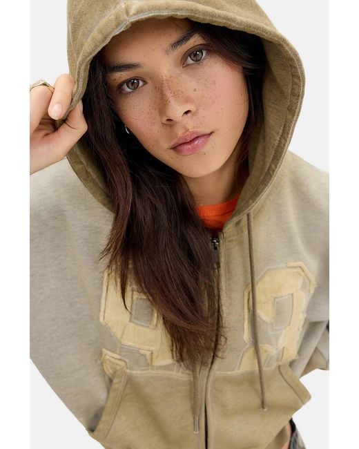 BDG Brown 98 Appliqué Easy Ombre Hoodie