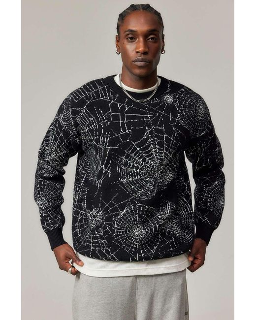 Urban Outfitters Uo Spider Web Black Knit Jumper for men