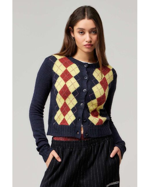 iets frans Blue Leighton Argyle Cardigan