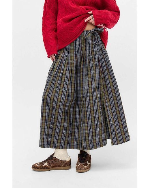Damson Madder Multicolor Josie Check Midi Skirt Uk 6 At Urban Outfitters