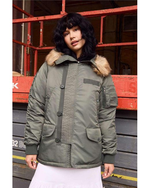 BDG Gray Authentic Midi Parka Jacket