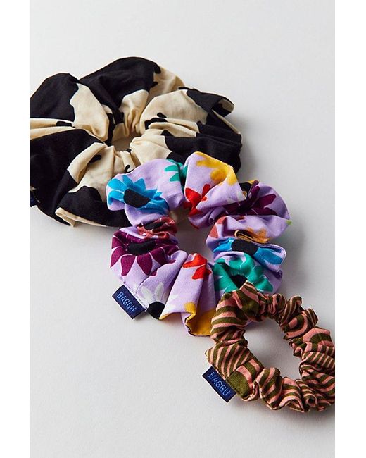 Baggu Multicolor Deadstock Flower Scrunchie Set