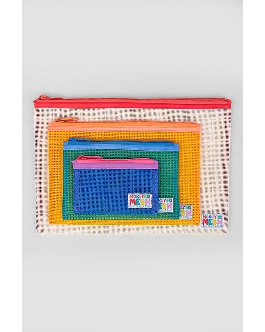 Mokuyobi Blue Flat Mesh Zip Pouch Set for men