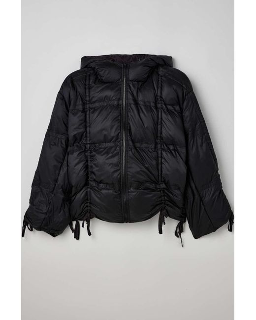 iets frans... Quilted Ruched Puffer Jacket in Black | Lyst