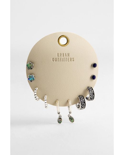 Urban Outfitters White Uo Etched Earrings 5-pack