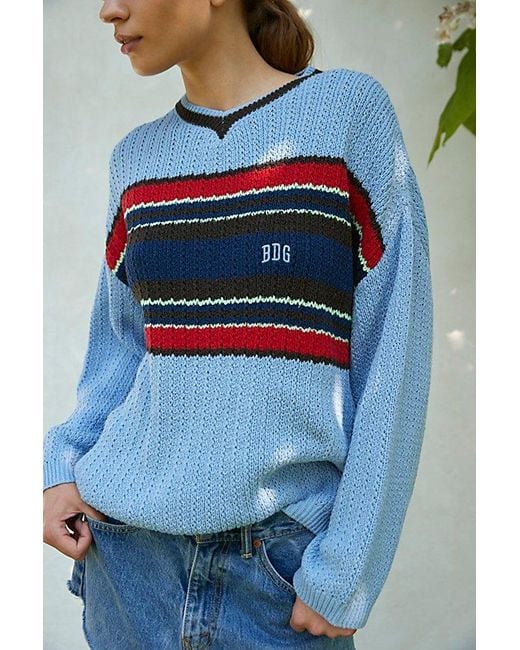 BDG Blue Carter Recycled Pullover Sweater