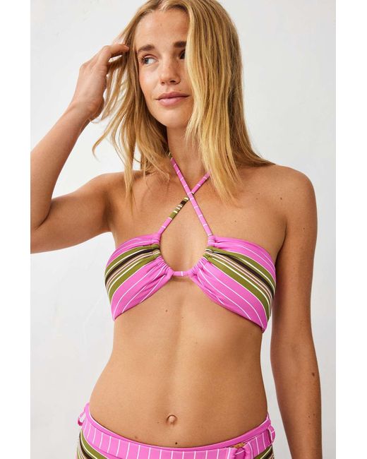 Roxy Red X Out From Under All About Sol Halterneck Bikini Top