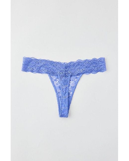 Out From Under Blue Lace Low-Rise Thong