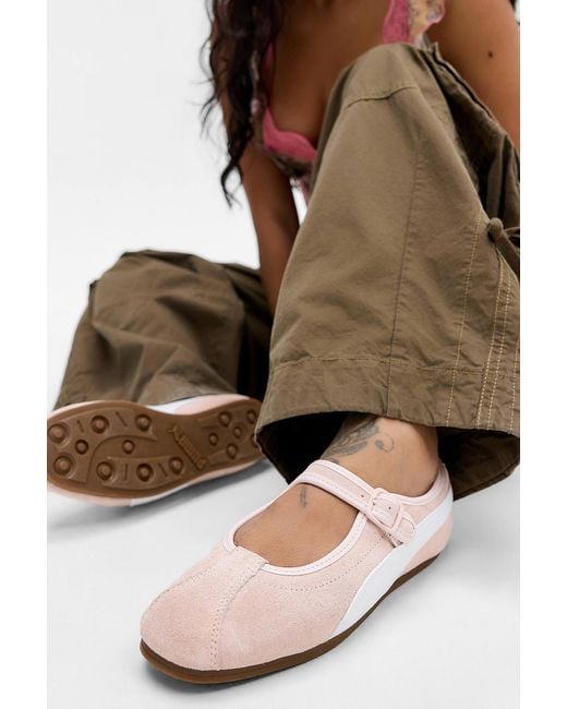 PUMA Brown Pink Tacklette Trainers