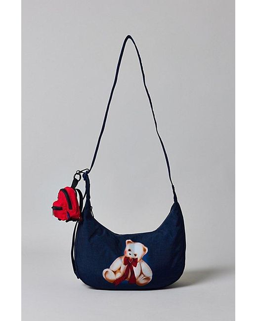 Baggu Red Uo Exclusive Medium Nylon Crescent Bag