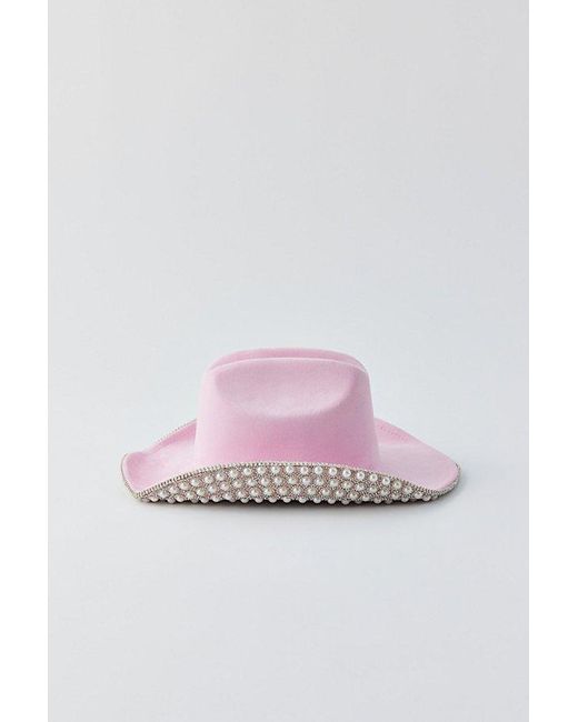 Urban Outfitters Pink Embellished Cowboy Hat