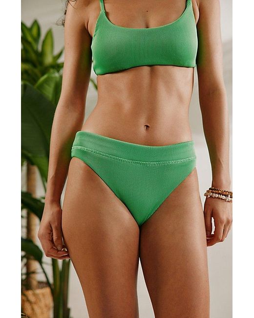 Out From Under Green Kelly Ribbed High Cut Bikini Bottom