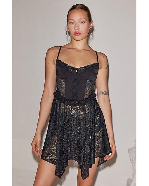 Out From Under Black Verity Lace Corset Slip