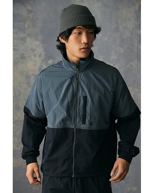 Standard Cloth Gray Blocked Track Jacket for men
