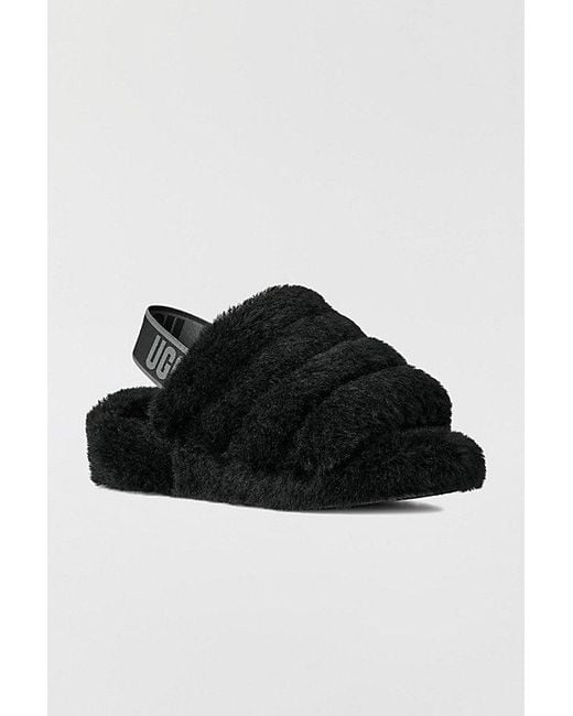Ugg Black Fluff Yeah Slide Slippers