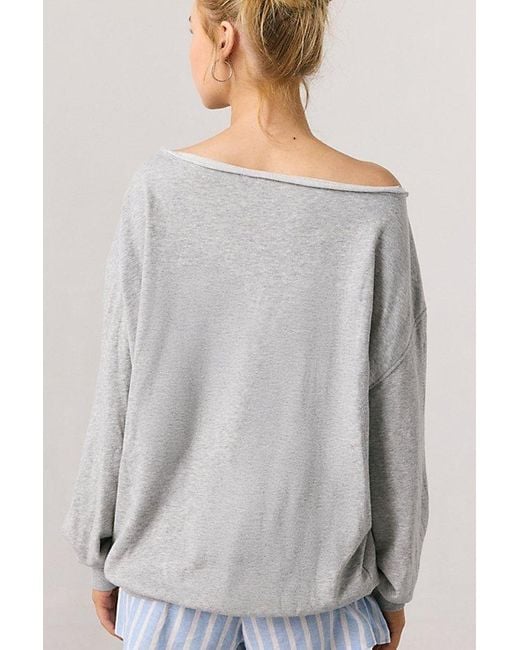 Out From Under Gray Ariana Oversized Off-The-Shoulder Sweatshirt