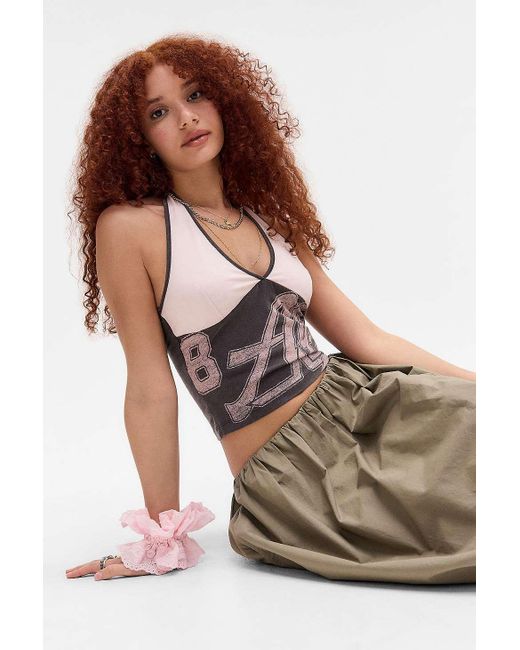 Urban Outfitters Brown Uo Alpha Sporty Halter Top