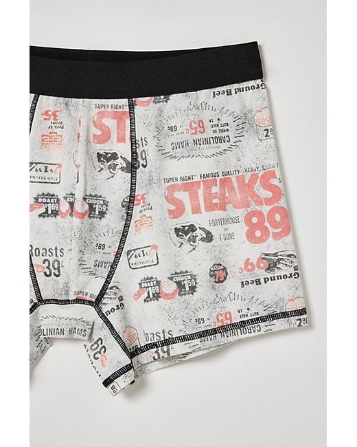 Urban Outfitters Gray Steak Newspaper Boxer Brief for men