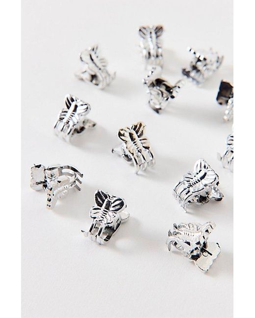 Vintage & ReMADE by UO Metallic Vintage By Uo Mini Butterfly Clips