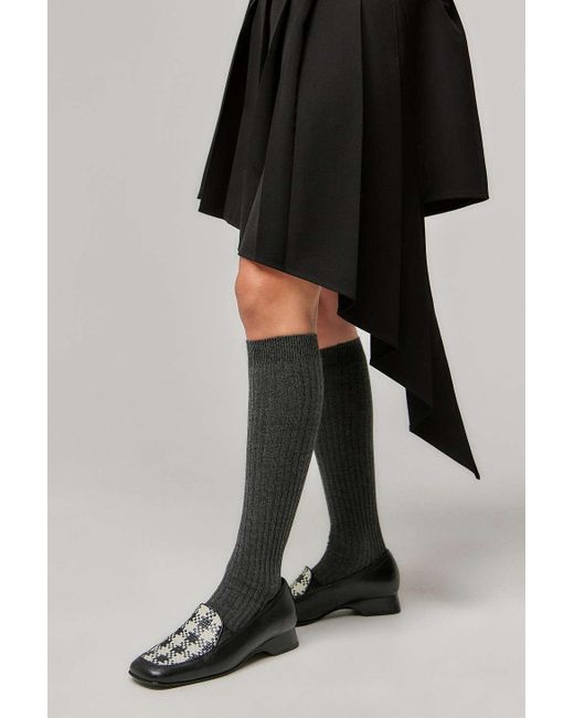 Out From Under Black Ribbed Knee High Socks