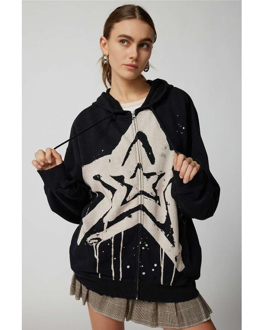 Urban Outfitters Gray Uo Bleached Star Dusty Hoodie