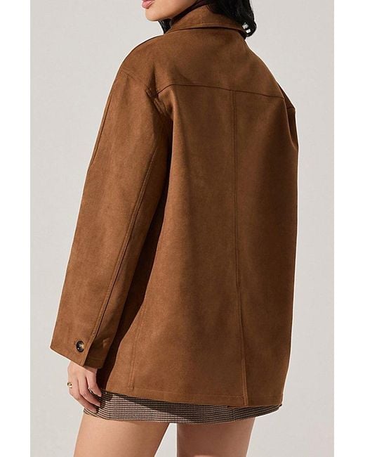 Astr Brown Presleigh Faux Suede Jacket
