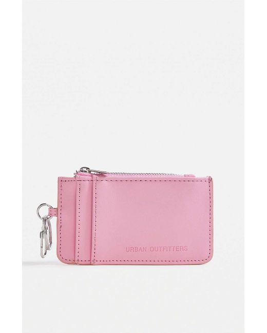 Urban Outfitters Pink Uo Carabiner Clip Cardholder