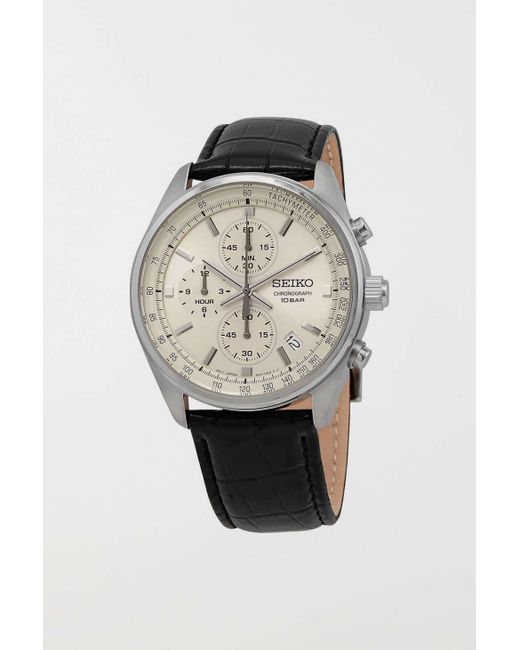 Seiko Chronograph Quartz Champagne Dialwatch Ssb383 In Black,at Urban Outfitters for men