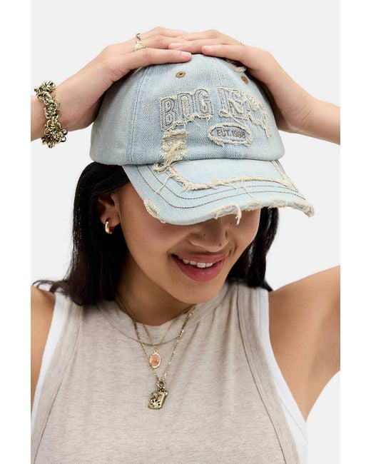 BDG Blue Appliqué Denim Cap