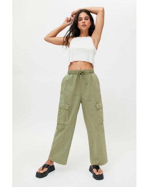 Urban Outfitters Green Uo Alexis Drawstring Skate Pant