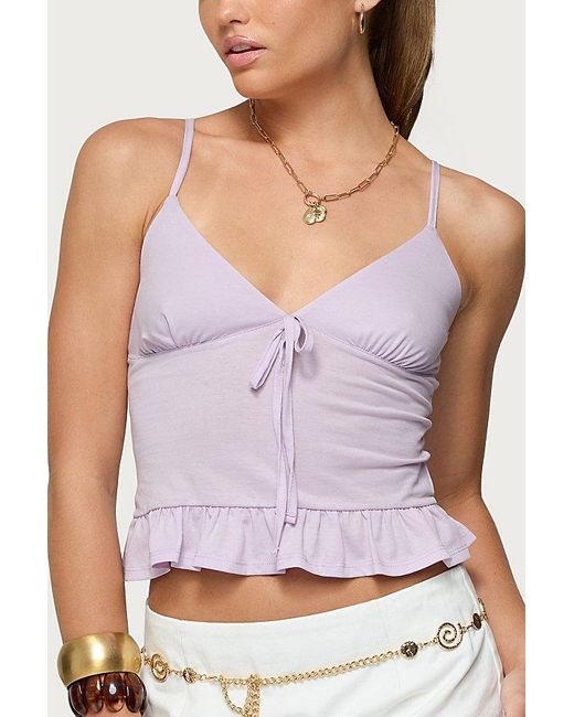 Edikted Purple Martie Peplum Tank Top