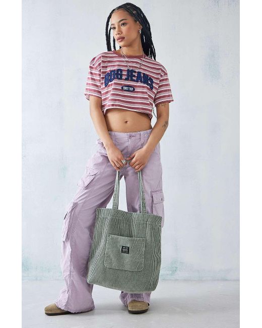 Urban Outfitters Gray Uo Corduroy Pocket Tote Bag
