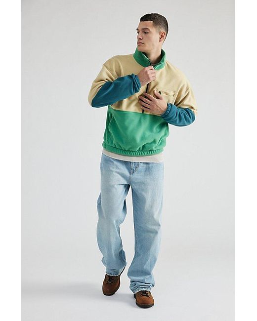 Marmot Green Retro Rocklin Half-Zip Fleece Jacket for men