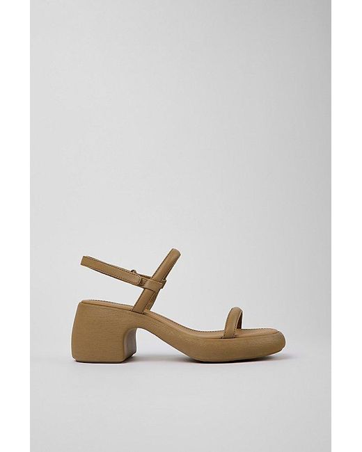 Camper Brown Thelma Leather Heeled Sandal