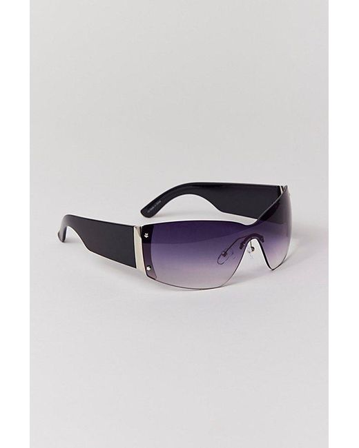 Urban Outfitters Gray Brittney Y2K Shield Sunglasses