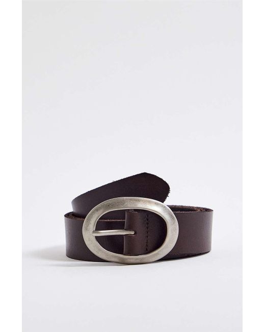 Urban Outfitters White Uo Slim Leather Belt