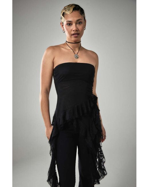 Urban Outfitters Uo Juliette Corsage Bandeau Top In Black At