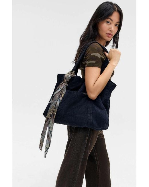 BDG Black Tab Corduroy Tote Bag