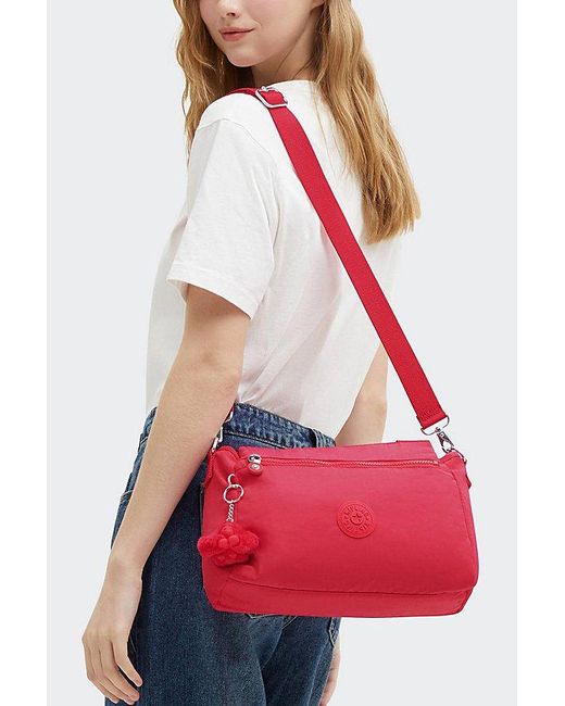 Kipling Red Elysia Nylon Shoulder Bag