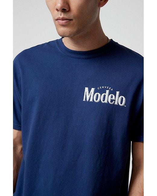 Urban Outfitters Blue Modelo Cerveza Pigment Dye Tee for men