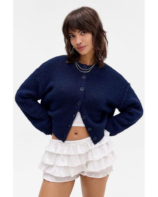 Urban Outfitters Blue Uo Marli Crew Neck Cardigan