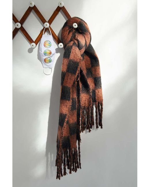 小物 Brushed Scarf / CHECKED BLACK SOAP PROCESSING NY KNITTED SCARF – THE SHOP YOHJI YAMAMOTO